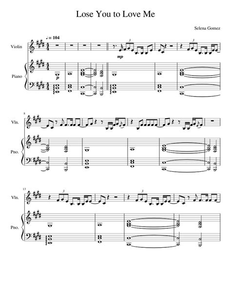 Lose You to Love Me Violin Sheet music for Piano, Violin (Mixed Trio ...