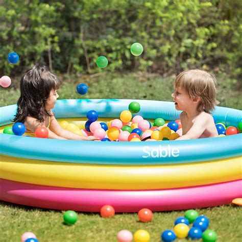 Sable Kiddie Pool, Blow Up Inflatable Baby Pool, 58" X 13" - Walmart ...