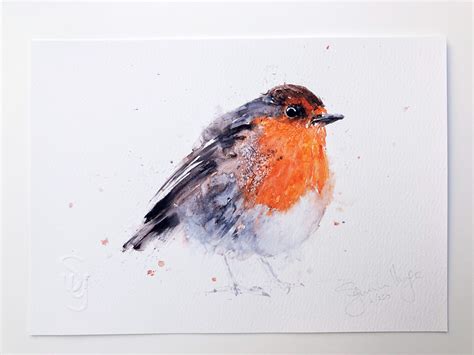 Robin Painting - Robin Watercolour Painting - Hand Signed Limited ...