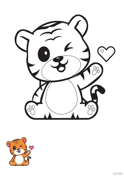 Baby Tiger Coloring Page in PDF - Download | Template.net