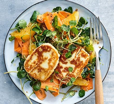 Halloumi, carrot & orange salad recipe | BBC Good Food