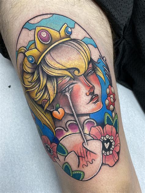 21 Princess Peach Tattoos To Showcase Your Love Of Mario • Body Artifact