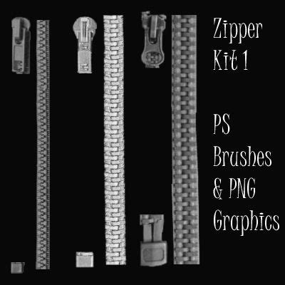 Zipper Kit 1 - Zipper Photoshop Brushes and PNG Graphics 3DPoser World ...