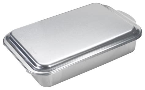 Nordic Ware Naturals Aluminum Rectangular Cake Pan with Metal Lid ...