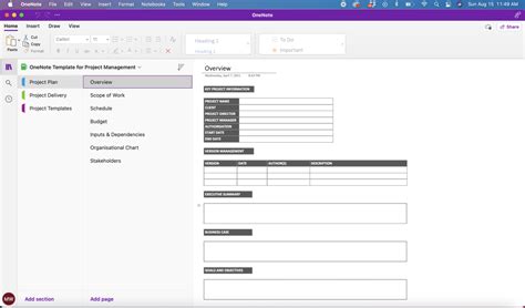 Onenote project tracking - loself