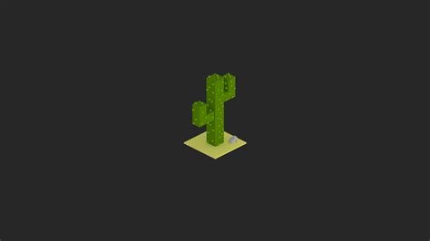 Voxel-ish Cactus Minimalistic Wallpaper 1366x768 by IAmNotAnArtist0 on DeviantArt