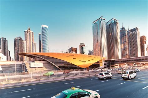 Business Bay Metro Station in Downtown District Editorial Stock Image - Image of centre, arabic ...