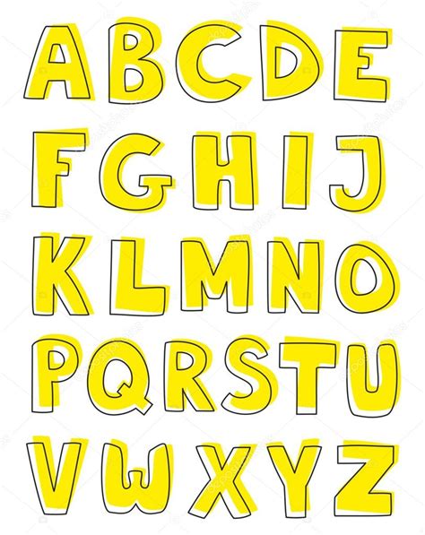 Yellow Alphabet Letters Printable