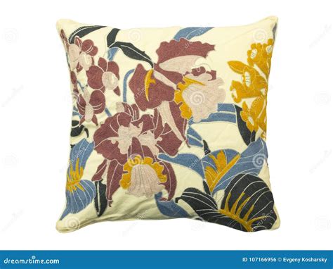 Decorative Floral Throw Pillow Stock Photo - Image of design, floral: 107166956