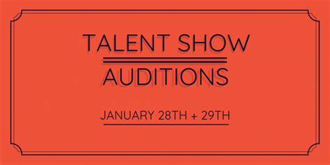 Talent Show Auditions Set for Jan. 28th, 29th – The Forest Scout