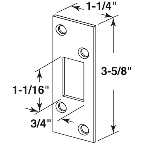 Chadwell Supply. DEADBOLT STRIKE PLATE 5/PK - POLISHED BRASS