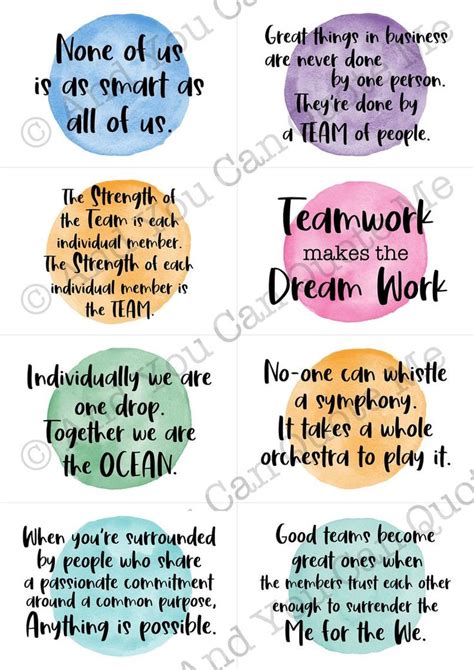 Mini Teamwork Positivity Cards Teamwork Quotes Staff - Etsy | Employee appreciation quotes ...