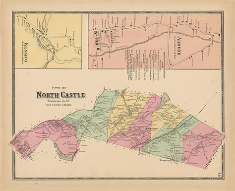 Town of NORTH CASTLE, New York 1868 Map