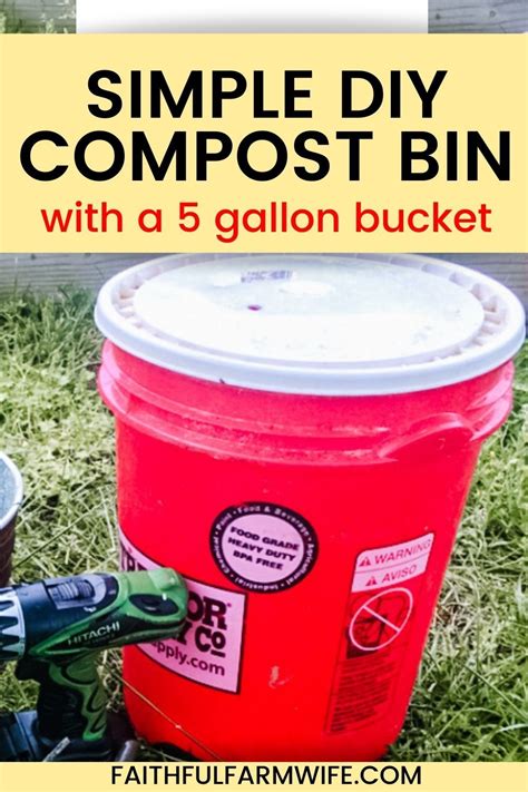 DIY 5 Gallon Bucket Compost Bin | Compost bin diy, Diy compost, Compost bucket