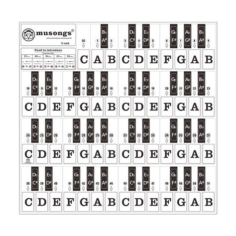 Piano Keyboard Stickers for 37/ 49/ 61/ 88 Keys Keyboards Removable ...