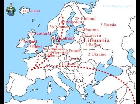 I1 DNA (Y-DNA) haplogroup by region in percentage - YouTube