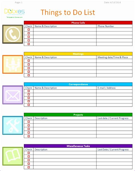 8 Things to Do List Template Excel - Excel Templates