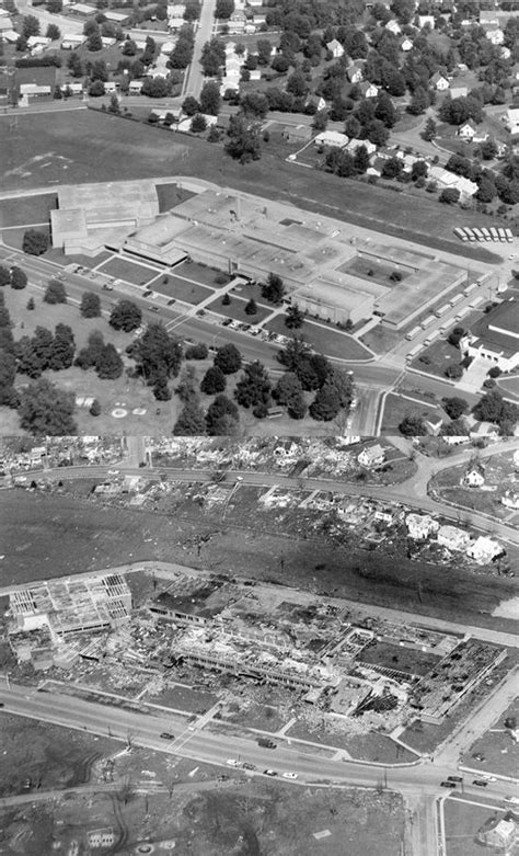 Xenia High School - Before & After 1974 Tornado (Black Tuesday) | Ohio weather, Louisville ...