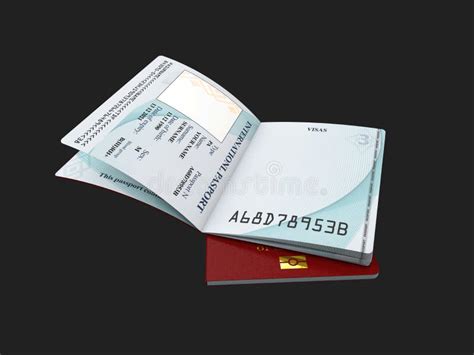 Passport Template with Sample Personal Data Page, 3d Illustration Stock ...