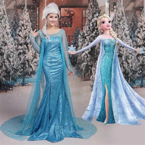 Elsa Iconische Jurk, Disney Prinses Kostuum, Frozen Classic Cosplay ...