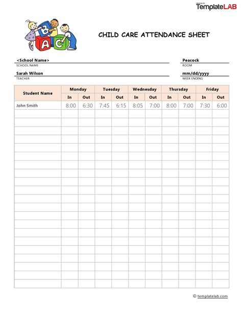Printable Attendance Form - Printable Forms Free Online
