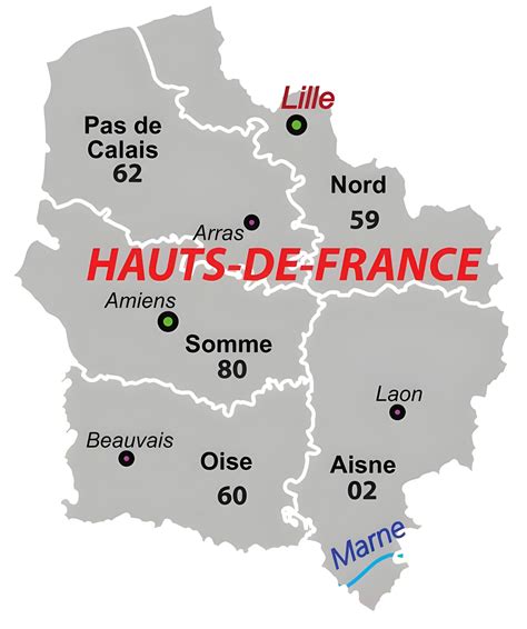 Quels sont les départements des Hauts-de-France