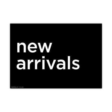 A3 landscape double sided sign card "new arrivals" 420 W x 297 mm H ...