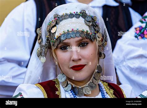 Romanian People in folkloric dress at the folkloric festival in Sibiu in Romania Stock Photo - Alamy