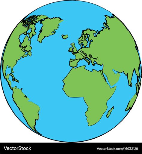 World earth global map continent geography Vector Image