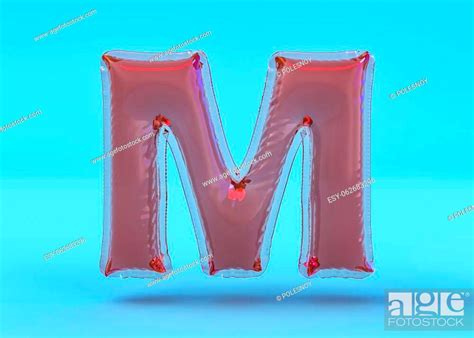 Capital letter M. Uppercase. Transparent balloon font part of full set, Stock Photo, Picture And ...