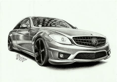 Mercedes Benz CL 63 AMG Realistic Car Drawing by MaxBechtold on DeviantArt