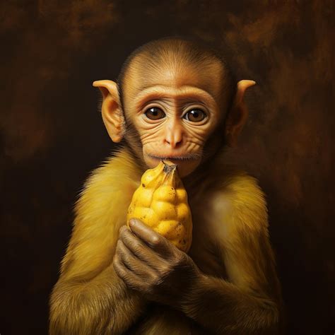 Premium AI Image | illustration of monkey holding banana