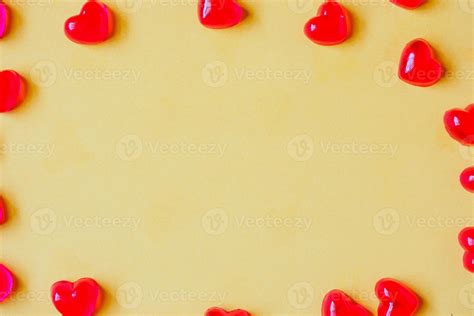 Valentines day background with heart shape candy 12801760 Stock Photo ...