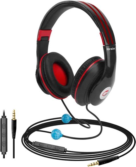 Amazon.com: ibrain Air Tube Headphones EMF Free Air Tube Headset Over The Ear Headphones Wired ...