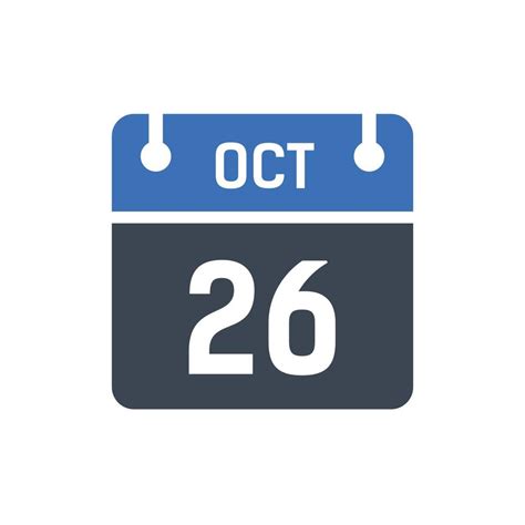 October 26 Date of Month Calendar 5260743 Vector Art at Vecteezy