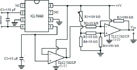 Circuit diagram of capacitance to voltage converter. | Download ...