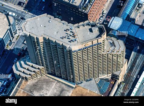 Toronto, Canada, aerial view of the Intercontinental Hotel in the ...