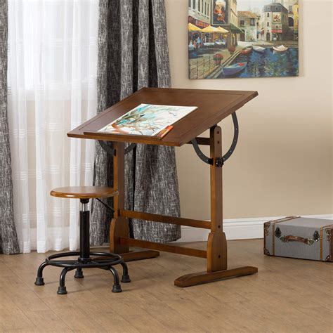 Vintage Drafting Table Adjustable Art Work Draw Wood Board Craft Counter Rustic | eBay