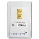1 Gram Credit Suisse Gold Bar .9999 Fine Gold With Assay Cert CS – Aydin