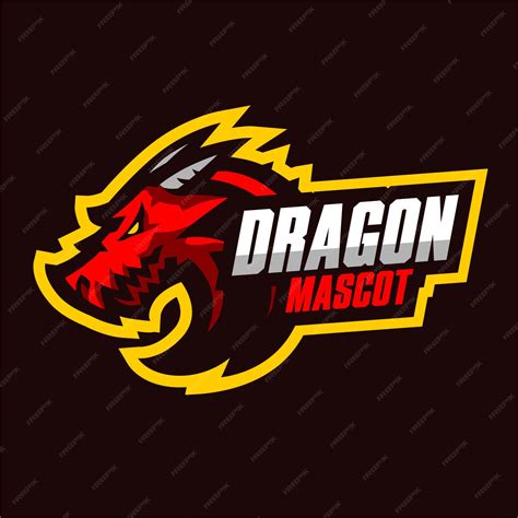 Premium Vector | Red dragon mascot gaming logo