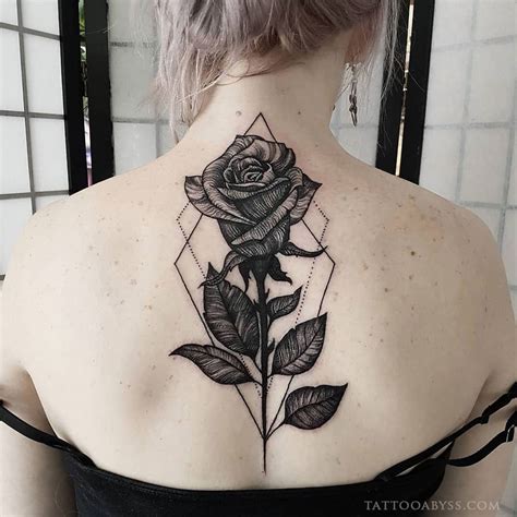 Geometric Rose Tattoo