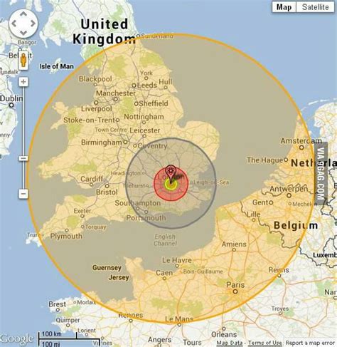 The Tzar Bomb blast radius, a russian atomic bomb and the biggest in ...