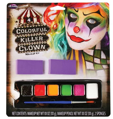 Colourful Killer Clown Halloween Makeup Kit | Halloween Make Up & Accessories | Mega Fancy Dress