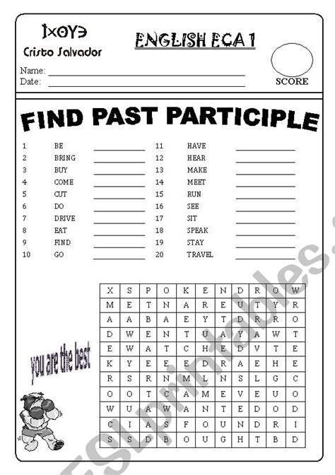 Past Participle Exercises Worksheet