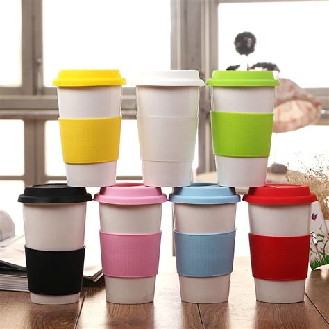 1PC Ceramic Cup Coffee Mugs With Silicone Lid & Heat Insulated Case,Custom Printed Mugs As ...