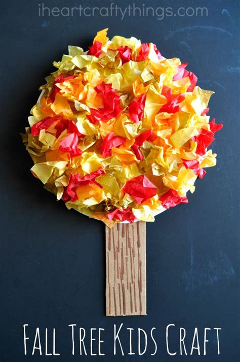 Tissue Paper Fall Tree Craft | I Heart Crafty Things