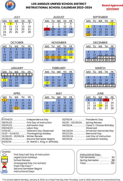 2024 And 2024 Lausd School Calendar - Lindy Petrina