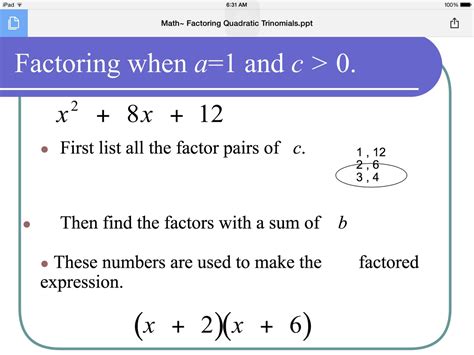 example of factoring a quadratic trinomial? - Brainly.ph