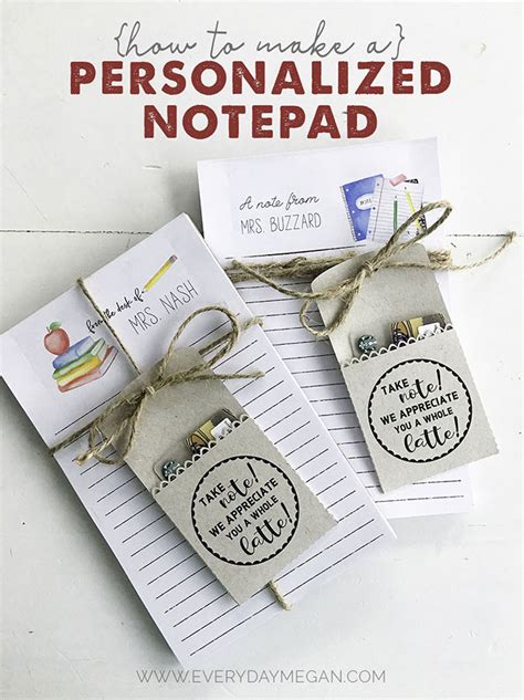 How to make a DIY Personalized Notepad - Everyday Megan