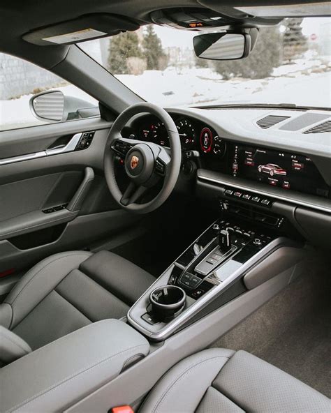 Porsche 992 Interior: Luxury Car Dashboard and Steering Wheel